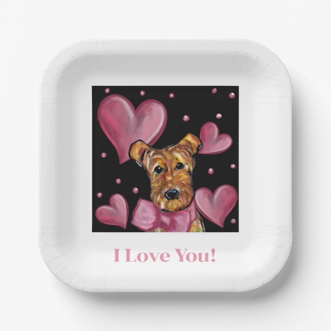 AIREDALE TERRIER   PAPER PLATES (Front)