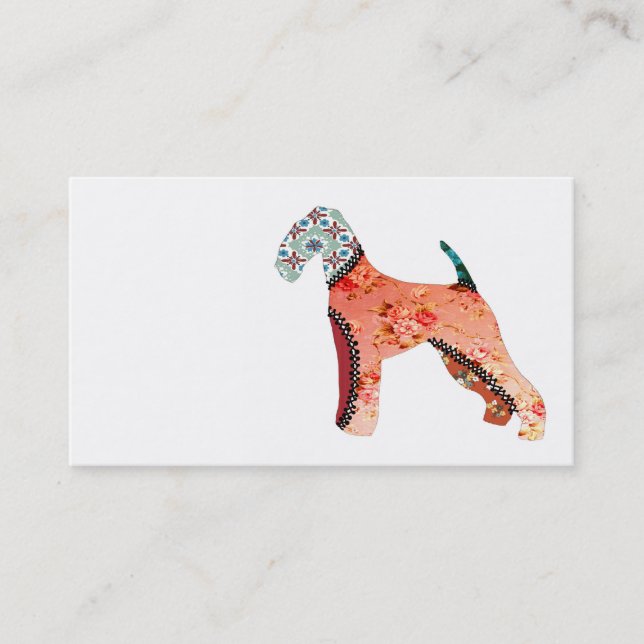 Airedale Terrier Patchwork Pet Business Cards (Front)