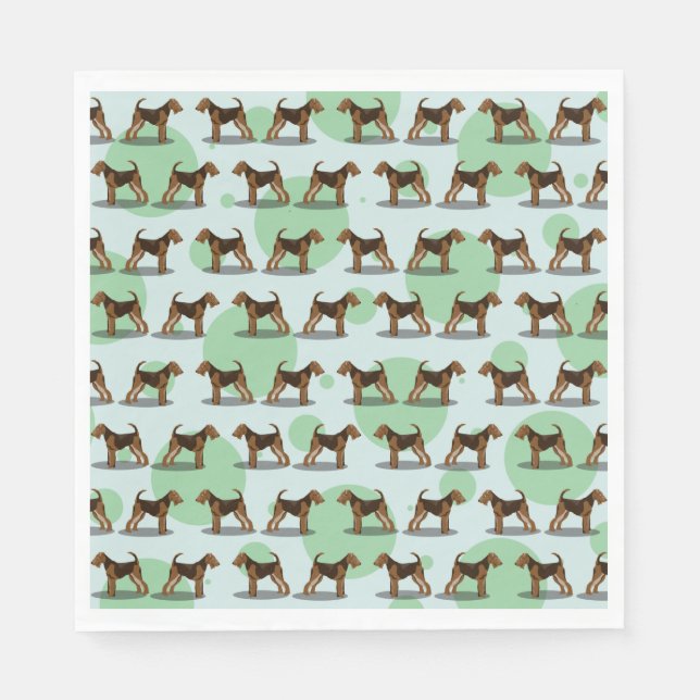 Airedale Terrier Pattern Napkins (Front)
