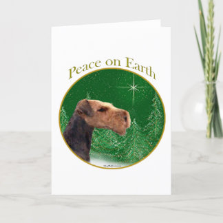 Airedale Terrier Peace Holiday Card