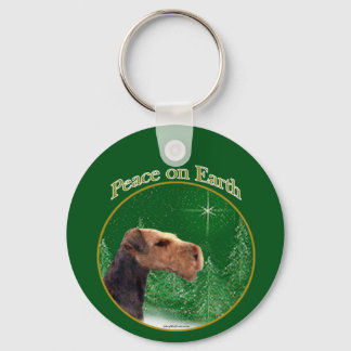 Airedale Terrier Peace Keychain