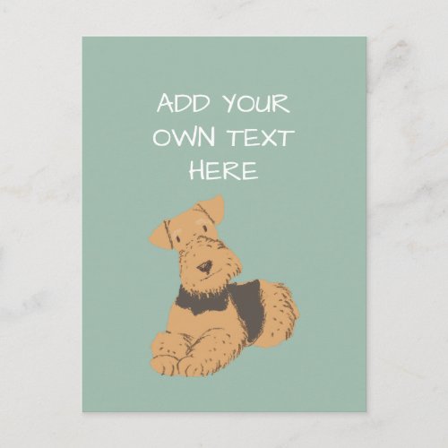 Airedale Terrier Personalised Dog Name Postcard