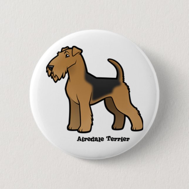 airedale terrier pinback button (Front)