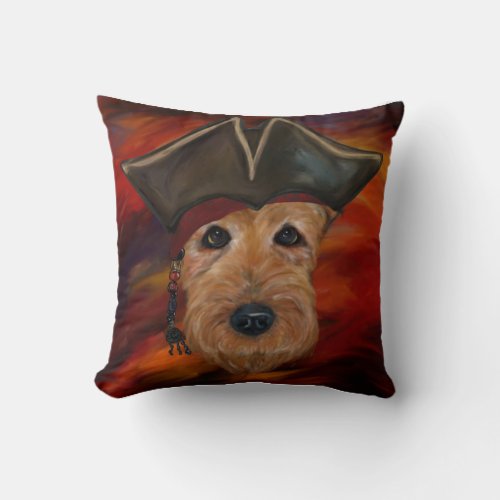 Airedale Terrier Pirate Throw Pillow