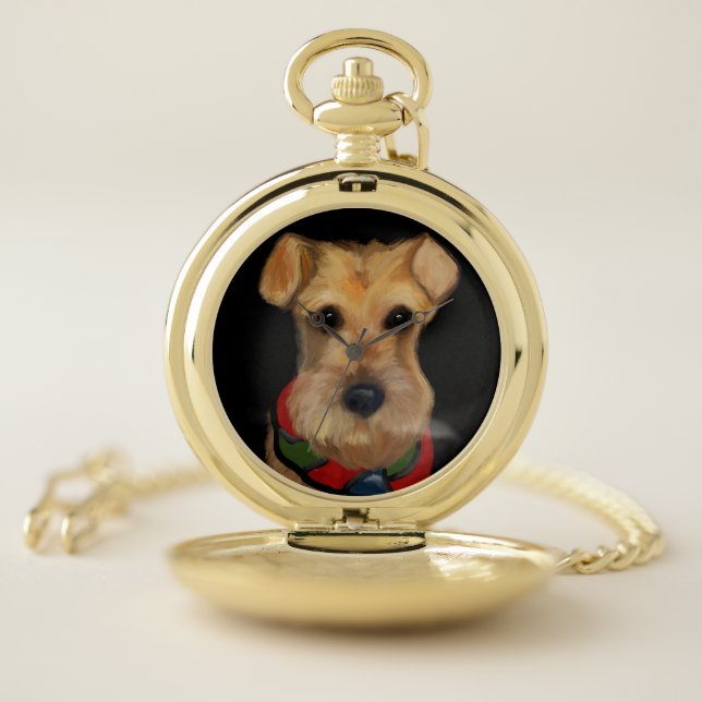 Airedale Terrier     Pocket Watch (Inside)