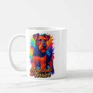 Airedale Terrier Pop Art Illustration Colorful Coffee Mug