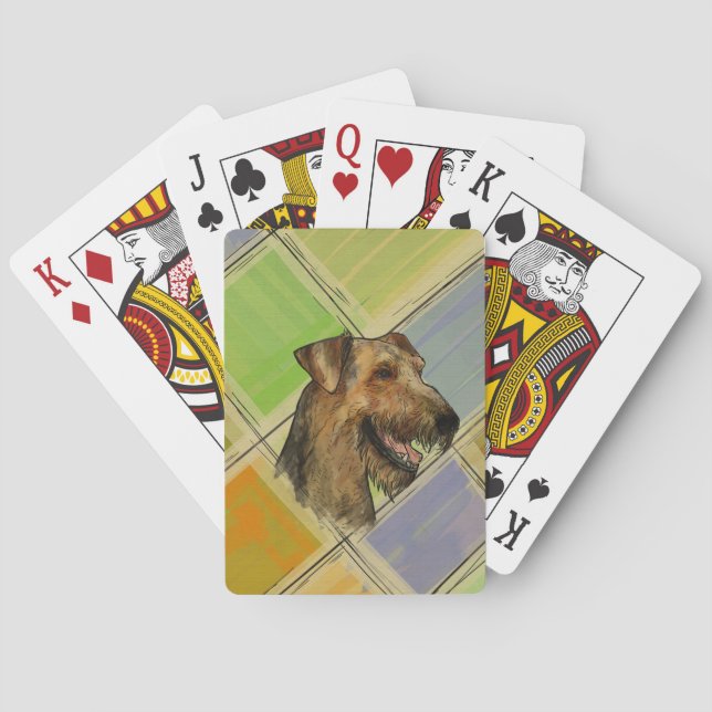 Airedale Terrier Portrait Poker Cards (Back)