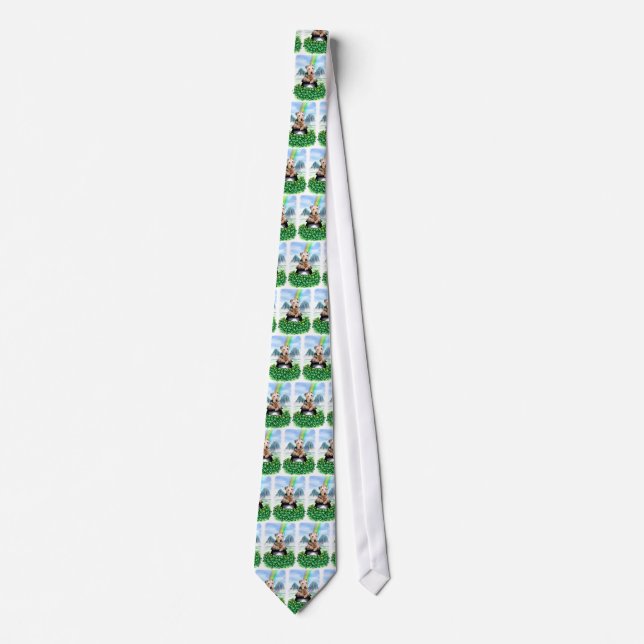 Airedale Terrier Pot of Gold Tie (Front)