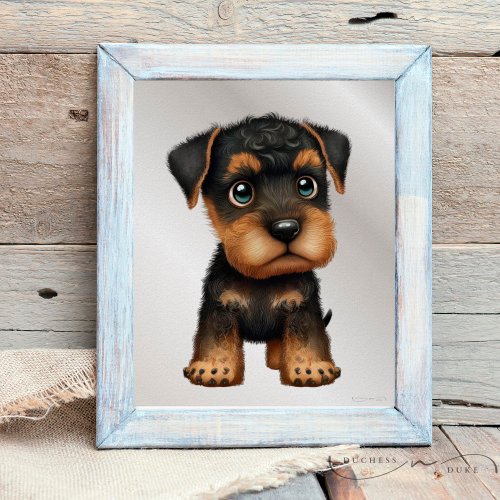 Airedale Terrier Puppy Dog Graphic Nursery Art Poster