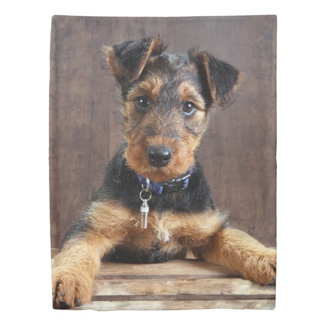 Airedale terrier puppy duvet cover (Front)