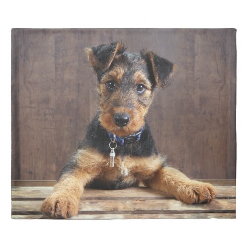 Airedale terrier puppy duvet cover