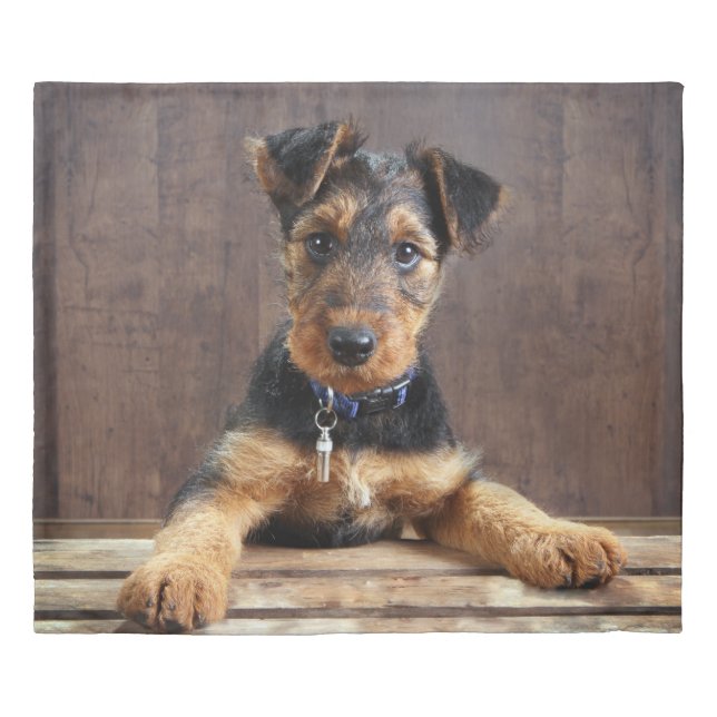 Airedale terrier puppy duvet cover (Front)