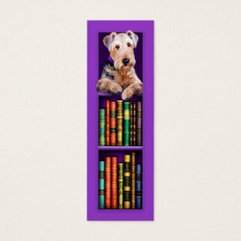 Airedale Terrier Purple Bookmark by TeacherTools at Zazzle