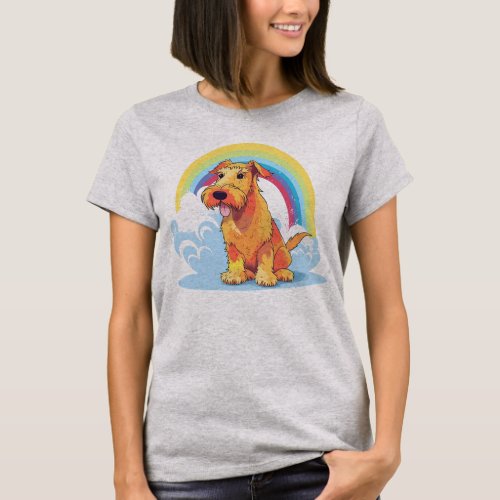 Airedale Terrier Rainbow Cute Kawaii Puppy Dog Art T_Shirt