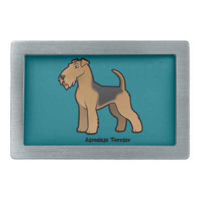 airedale terrier rectangular belt buckle (Front)