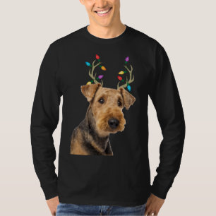 Airedale Terrier Reindeer Christmas Dog T-Shirt