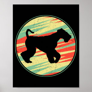 Airedale Terrier Retro Vintage Silhouette Cute Dog Poster