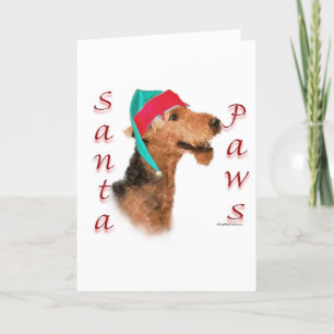 Airedale Terrier Santa Paws Holiday Card