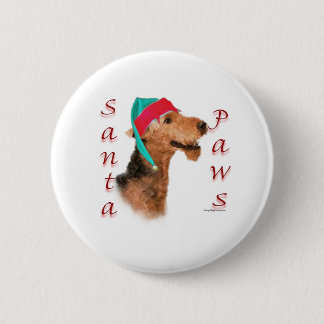 Airedale Terrier Santa Paws Pinback Button