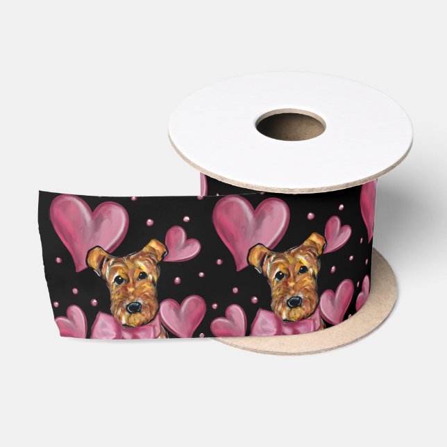 AIREDALE TERRIER   SATIN RIBBON (Spool)