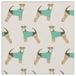 Airedale Terrier scrubs dog tan Fabric