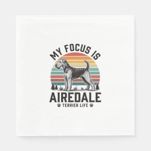 Airedale Terrier Shirt Vintage Dog Lover Graphic_1 Napkins