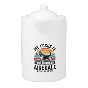 Airedale Terrier Shirt Vintage Dog Lover Graphic_1 Teapot