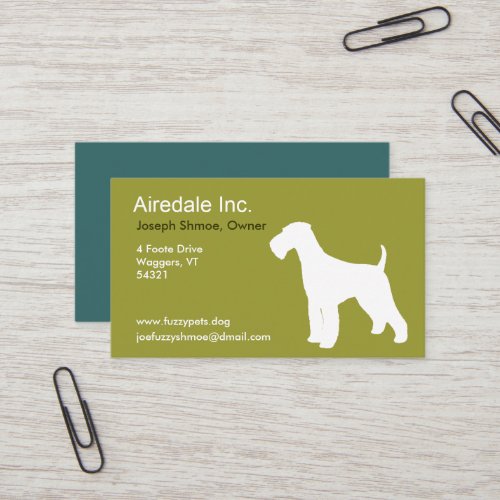 Airedale Terrier Silhouette Custom Dog Breed Business Card