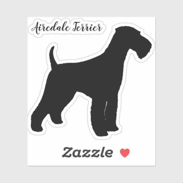 Airedale Terrier Silhouette Dog Breed Vinyl Sticker (Sheet)