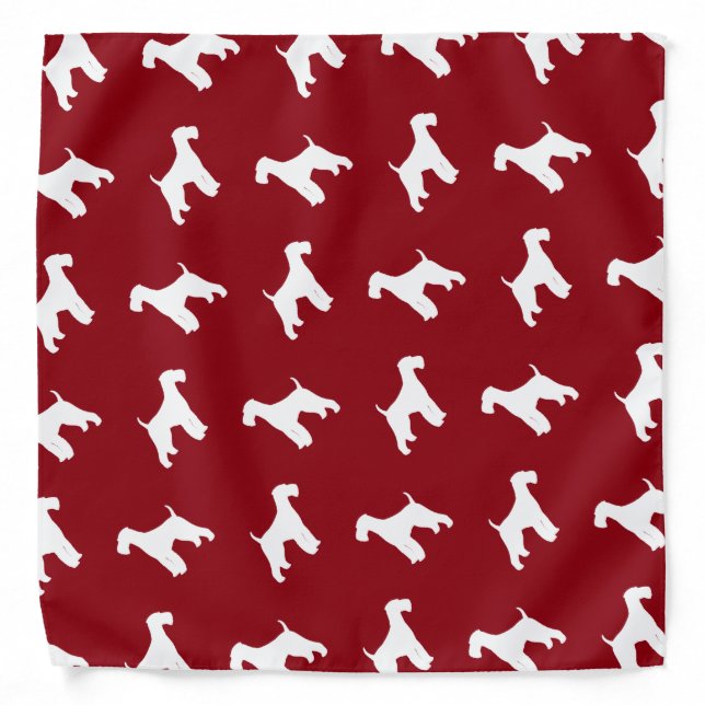 Airedale Terrier Silhouettes Pattern Bandana (Front)