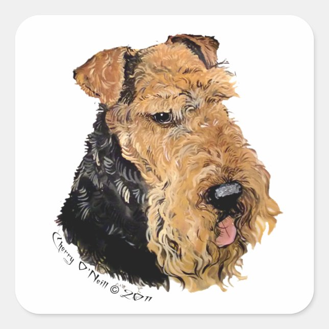 Airedale Terrier Square Sticker (Front)