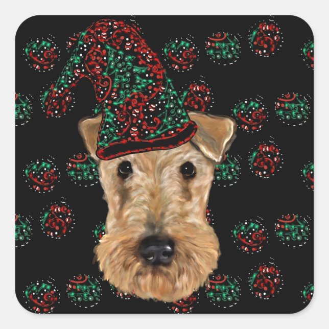  AIREDALE TERRIER    SQUARE STICKER (Front)