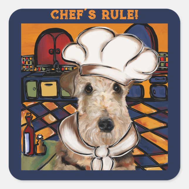  AIREDALE TERRIER        SQUARE STICKER (Front)