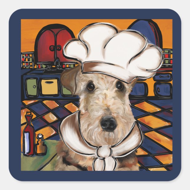 Airedale  Terrier  Square Sticker (Front)
