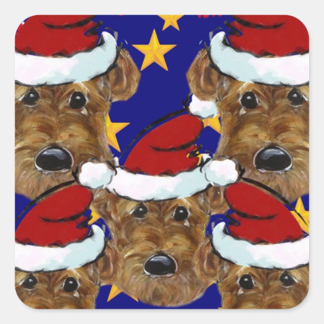 AIREDALE TERRIER SQUARE STICKER (Front)