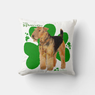 Airedale Terrier St Paddy Throw Pillow