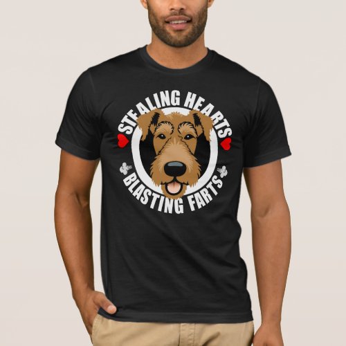 Airedale Terrier Stealing Hearts Blasting Farts T_Shirt