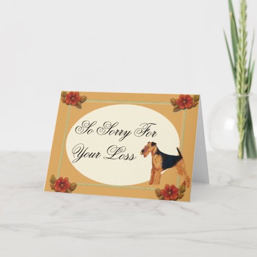 Airedale Terrier  Sympathy Greeting Card