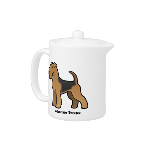 airedale terrier teapot (Left)