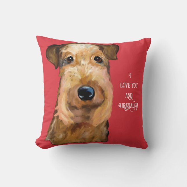 AIREDALE   TERRIER    THROW PILLOW (Front)