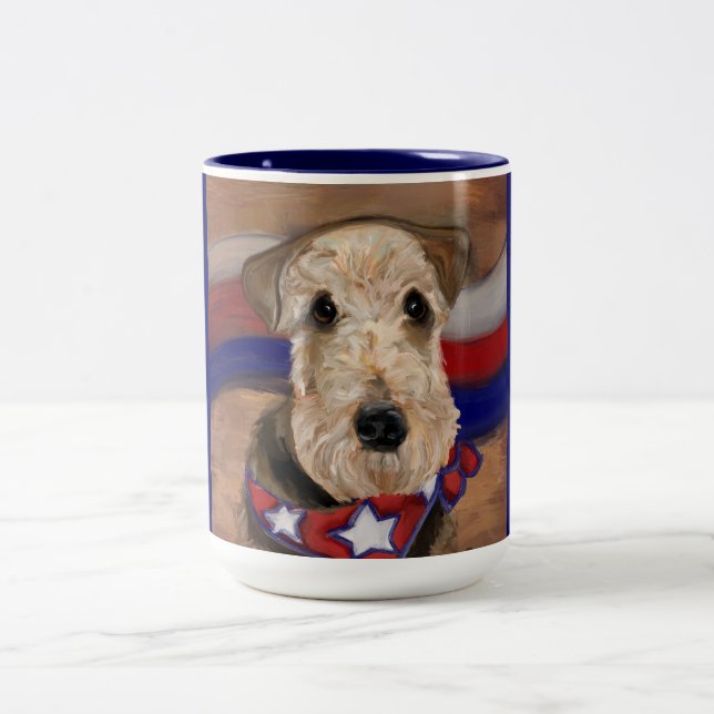  AIREDALE TERRIER        Two-Tone COFFEE MUG (Center)