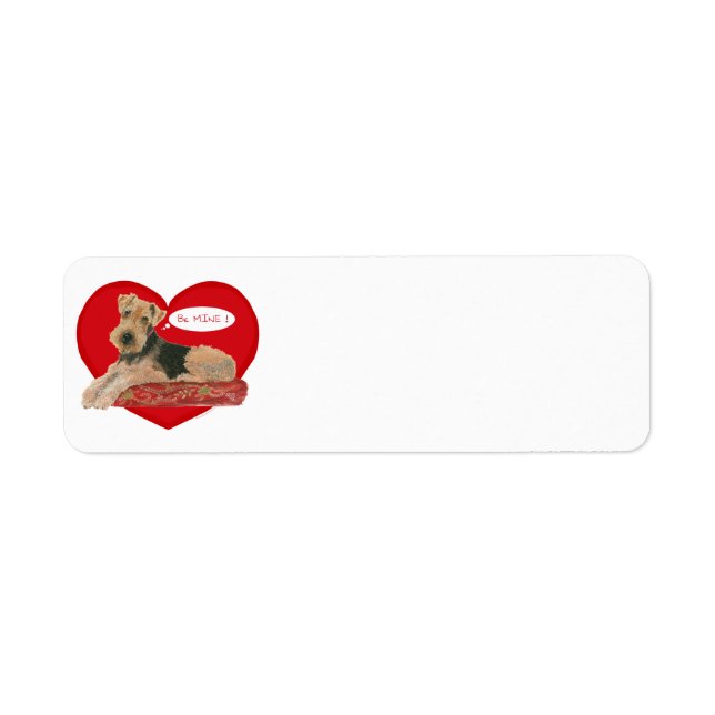 Airedale Terrier Valentine Label (Front)