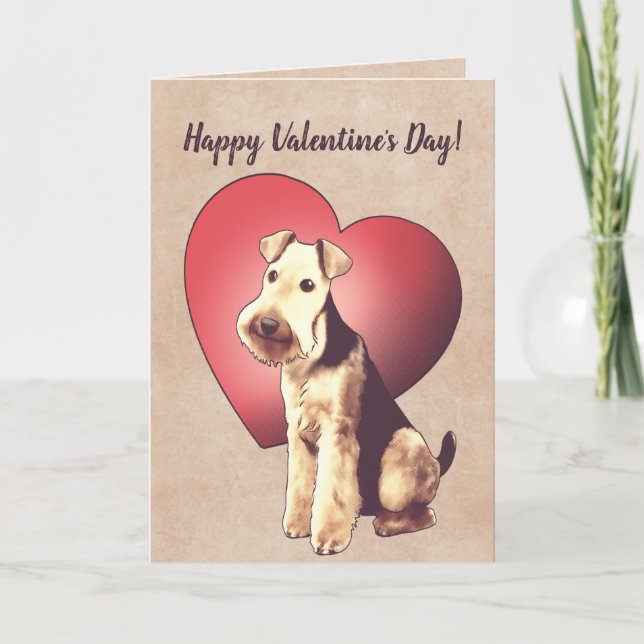Airedale Terrier Valentine's Day Card (Front)