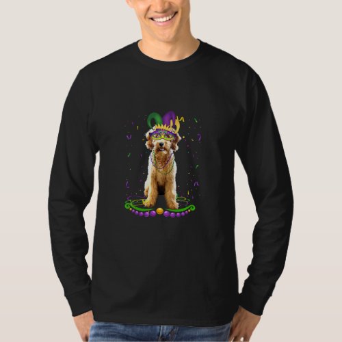 Airedale Terrier Wearing Carnival Mask Mardi Gras  T_Shirt