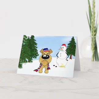 Airedale Terrier Winter Scene Holiday Card
