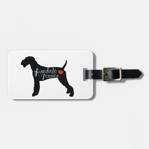 Airedale Terrier with Heart Dog Breed Love Luggage Tag