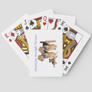 Airedale Terriers American Flag Poker Cards