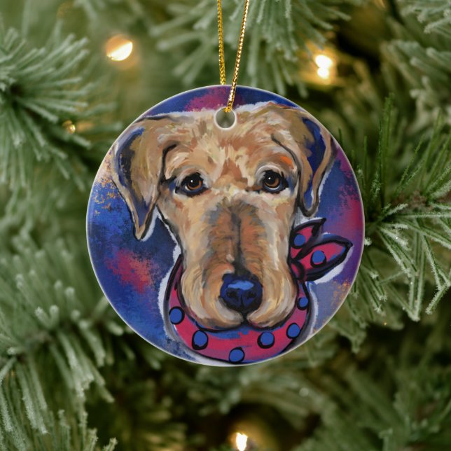 Airedale Terriers    Ceramic Ornament (Tree)