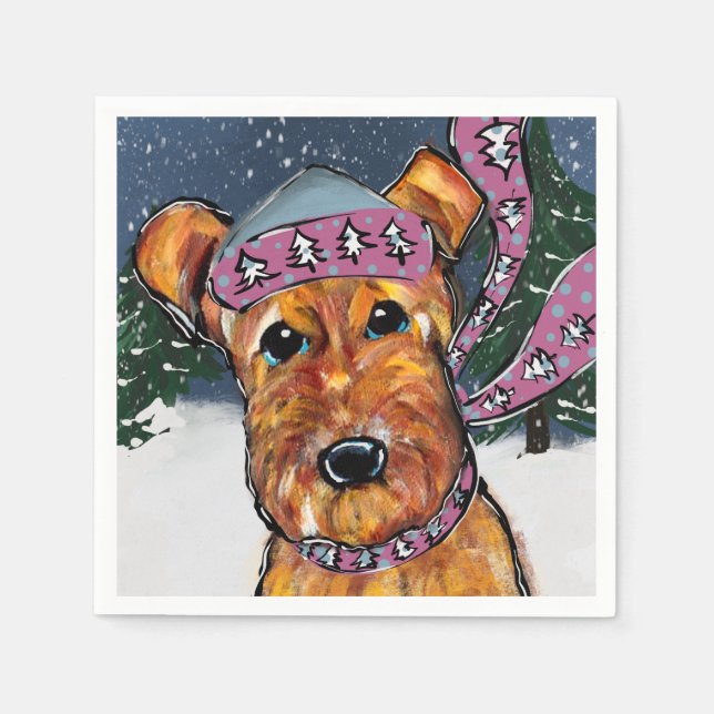 Airedale Terriers Napkins (Front)