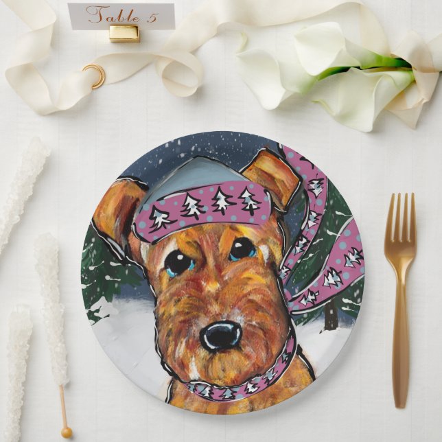 Airedale Terriers Paper Plates (Wedding)